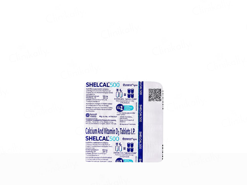 Shelcal 500 Calcium & Vitamin D3 Bone & Muscle Health Tablet
