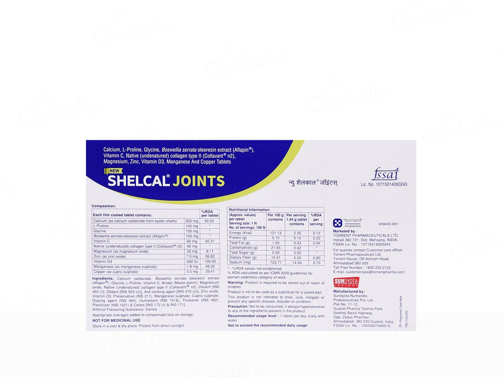 Shelcal Joints Nutraceutical Tablet For Adults