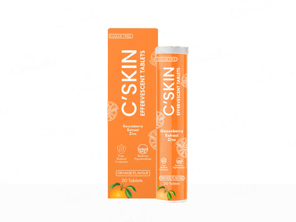 Skinaa C'Skin Gooseberry Extract & Zinc Sugar Free Effervescent Tablet - Orange Flavour