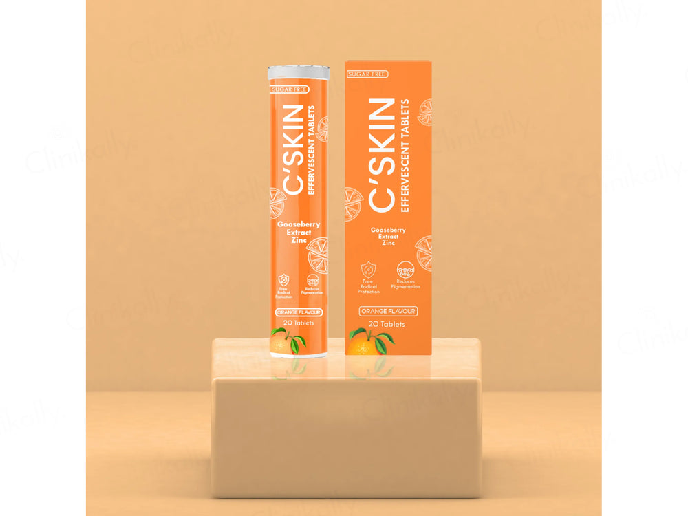 Skinaa C'Skin Gooseberry Extract & Zinc Sugar Free Effervescent Tablet - Orange Flavour