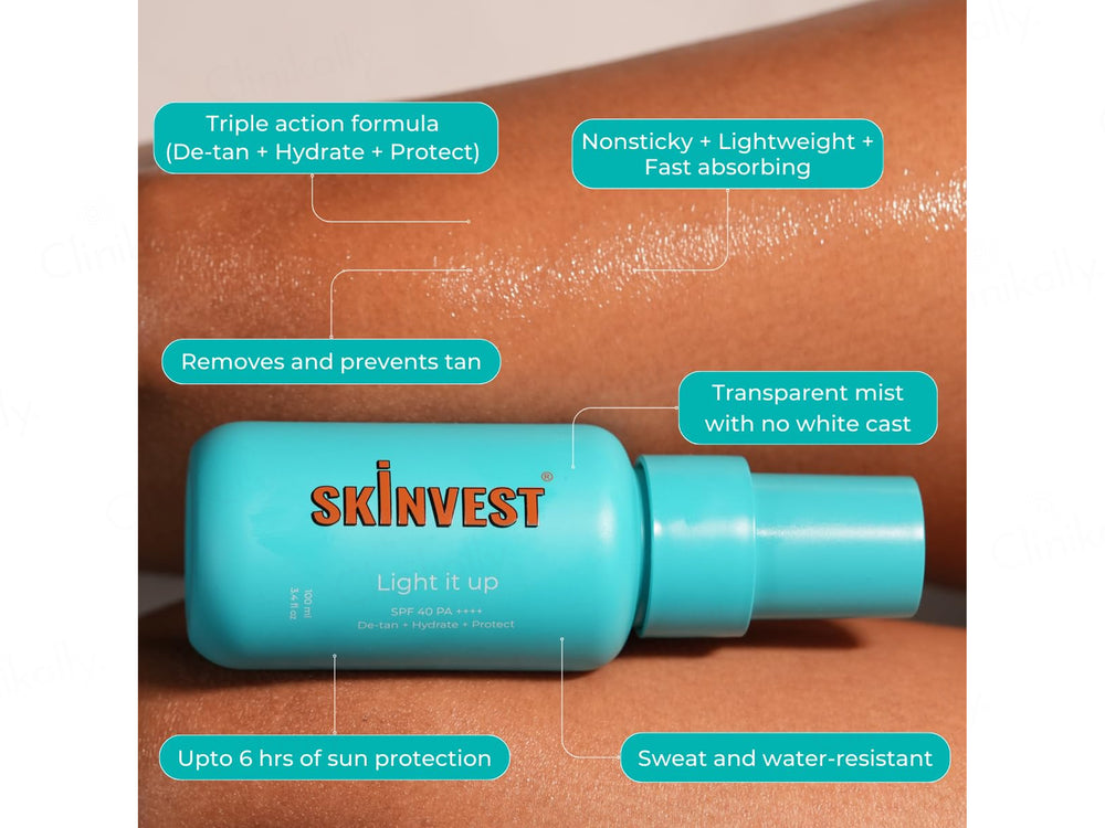 Skinvest Light It Up De-Tan Body Sunscreen Mist SPF 40 PA++++
