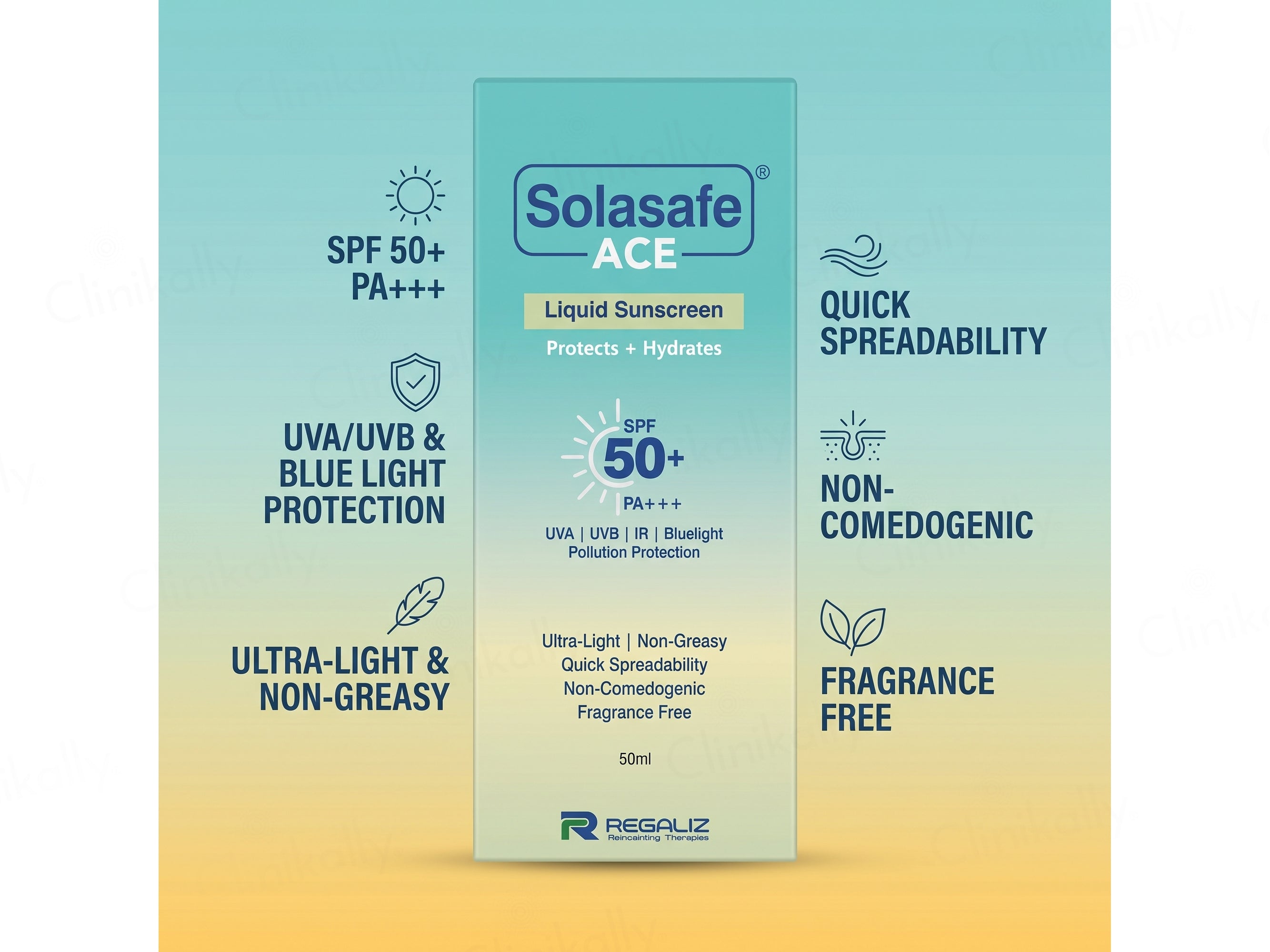 Solasafe ACE Liquid Sunscreen SPF 50+ PA+++