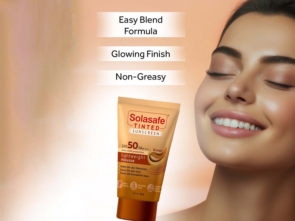 Solasafe Tinted Lightweight Mousse Sunscreen SPF 50 PA+++ (Bronze)