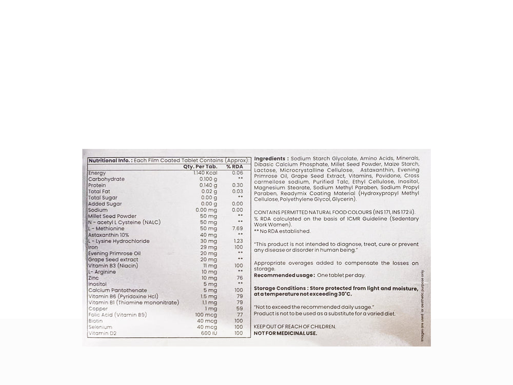 Solovit Eva Hair Growth Nutraceutical Tablet For Adult Women