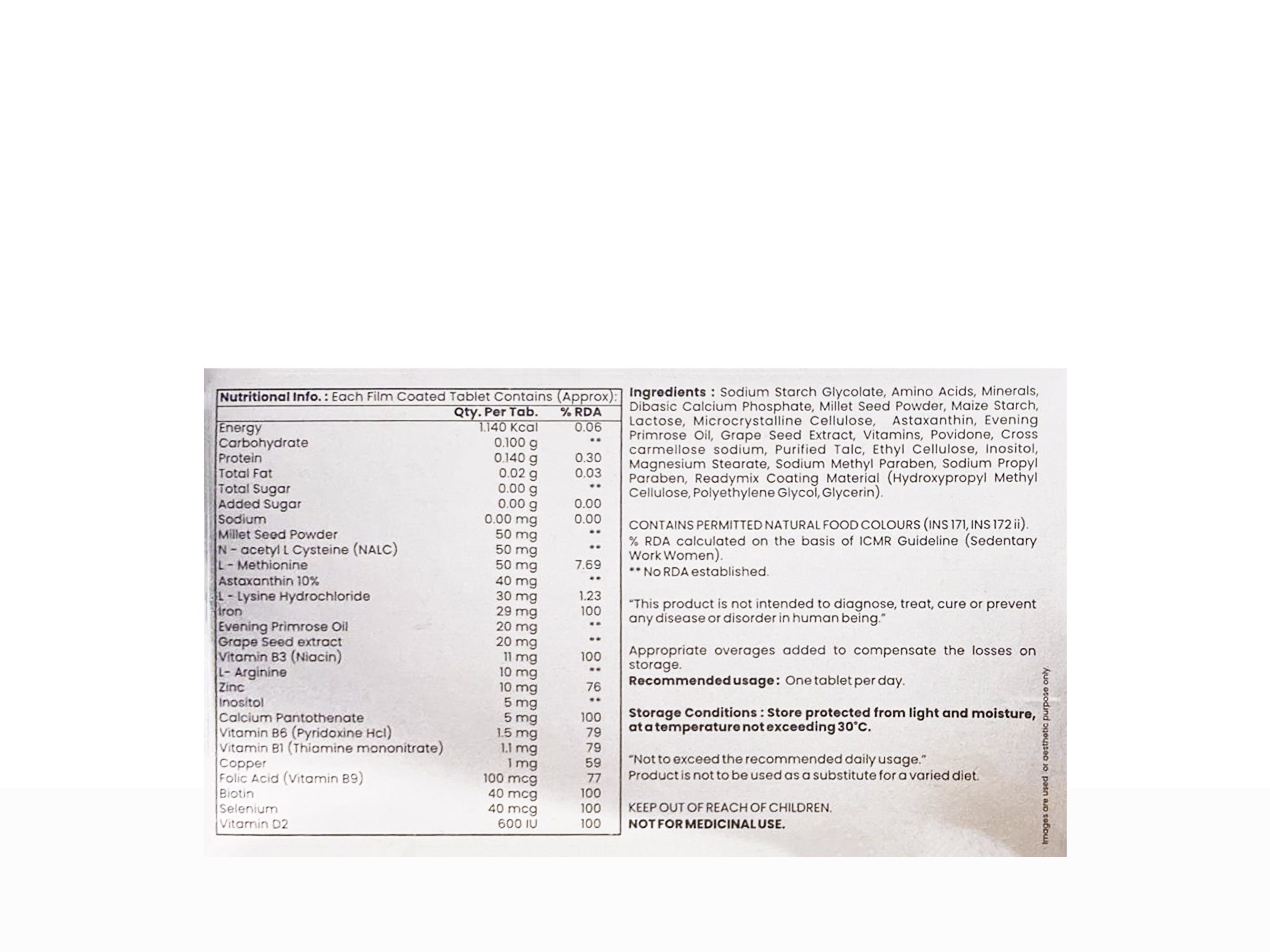 Solovit Eva Hair Growth Nutraceutical Tablet For Adult Women