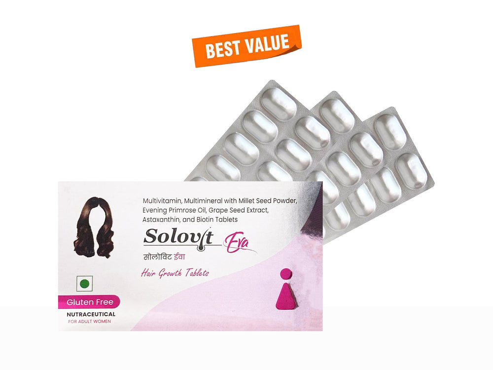 Solovit Eva Hair Growth Nutraceutical Tablet For Adult Women