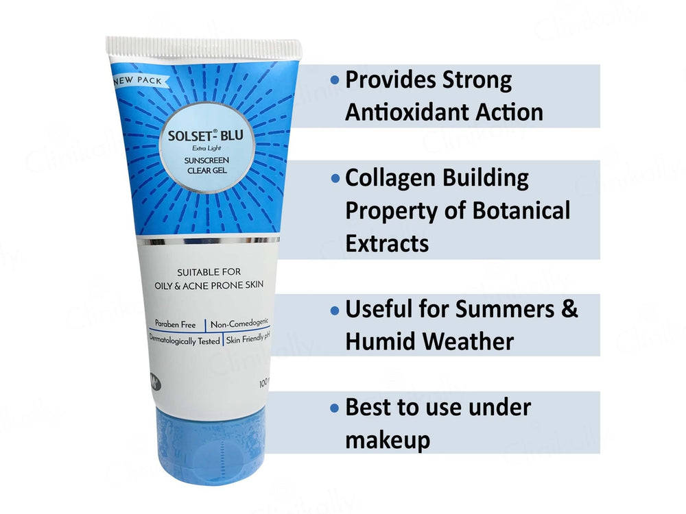 Solset-Blue Extra Light Sunscreen Clear Gel
