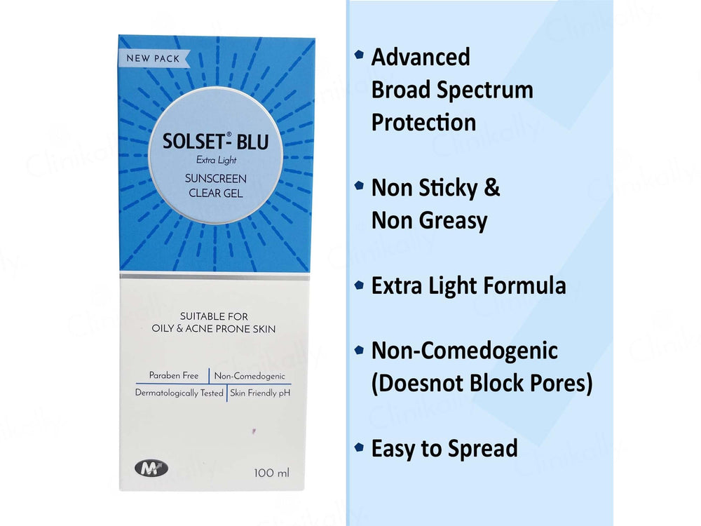 Solset-Blue Extra Light Sunscreen Clear Gel