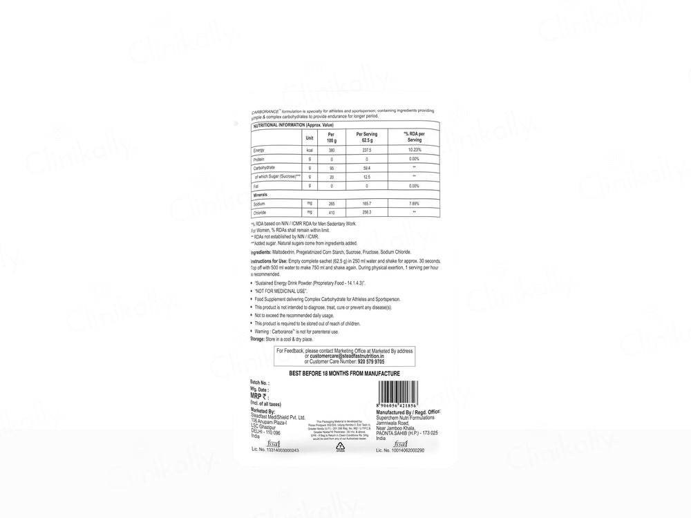 Steadfast Nutrition Carborance Endurance Sachet