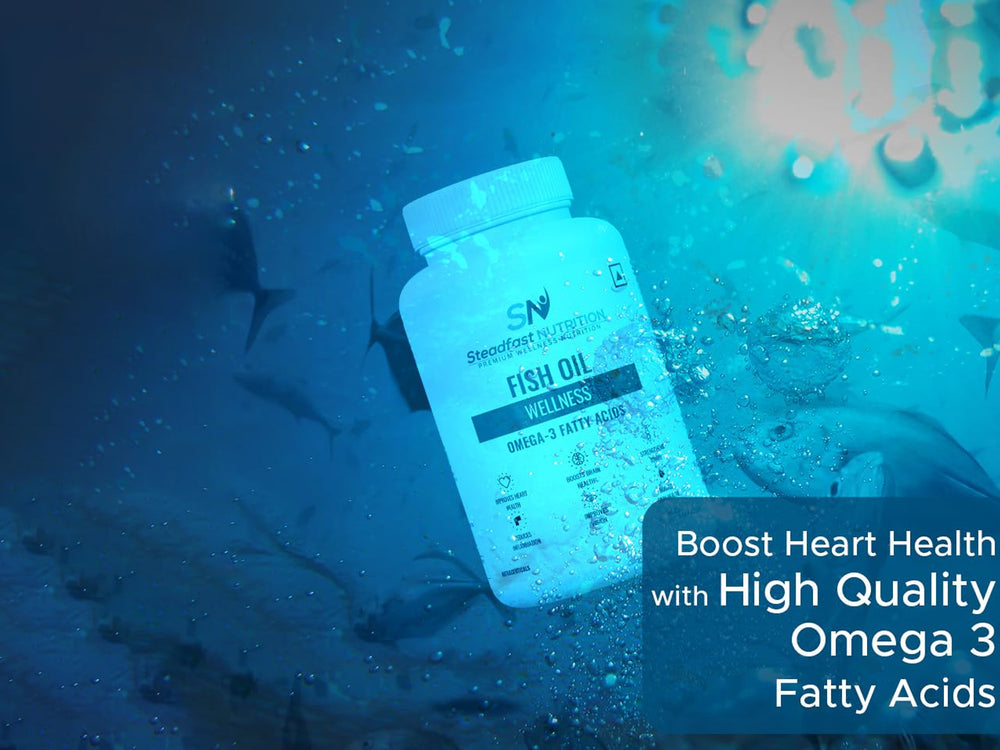 Steadfast Nutrition Fish Oil Wellness Omega 3 Fatty Acids Softgel Capsule