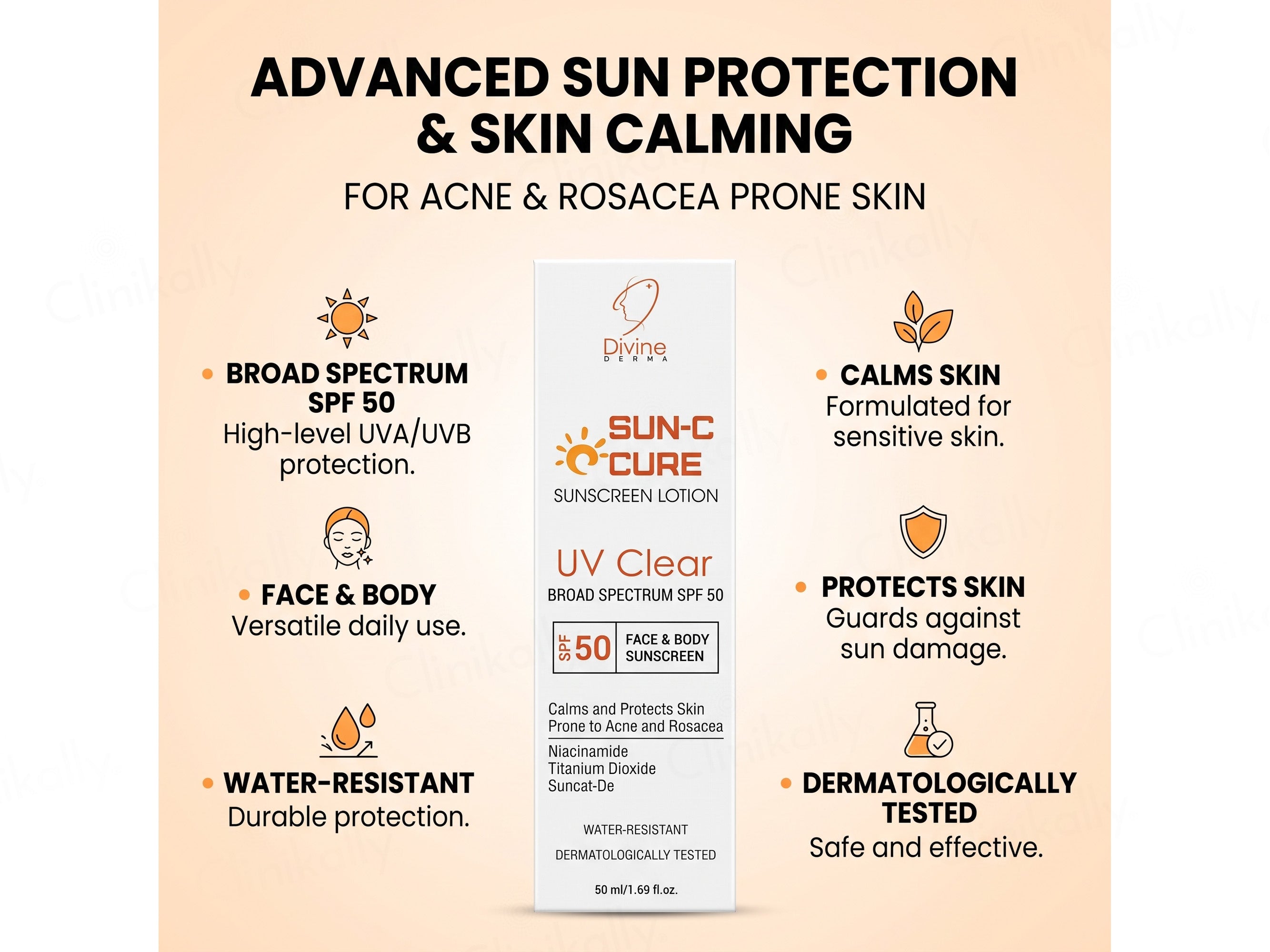 Sun-C Cure Face & Body Sunscreen Lotion SPF 50