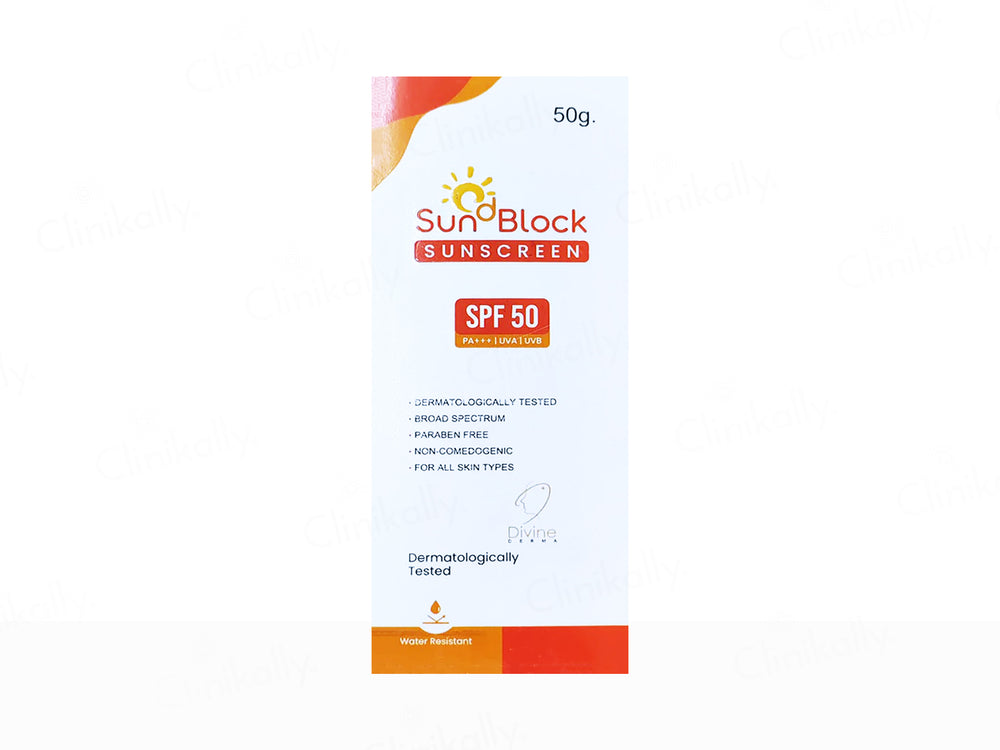 Sun D Block Broad Spectrum Water Resistant Sunscreen SPF 50 PA+++