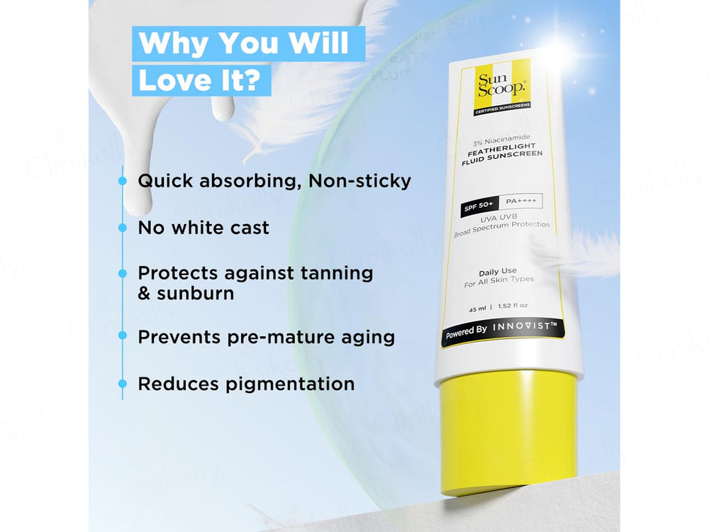 Sun Scoop 3% Niacinamide Featherlight Fluid Sunscreen SPF 50+ PA++++