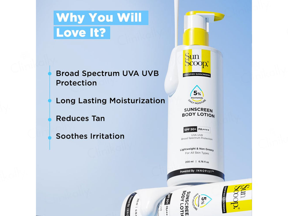 Sun Scoop 5% Niacinamide Sunscreen Body Lotion SPF 50+ PA++++