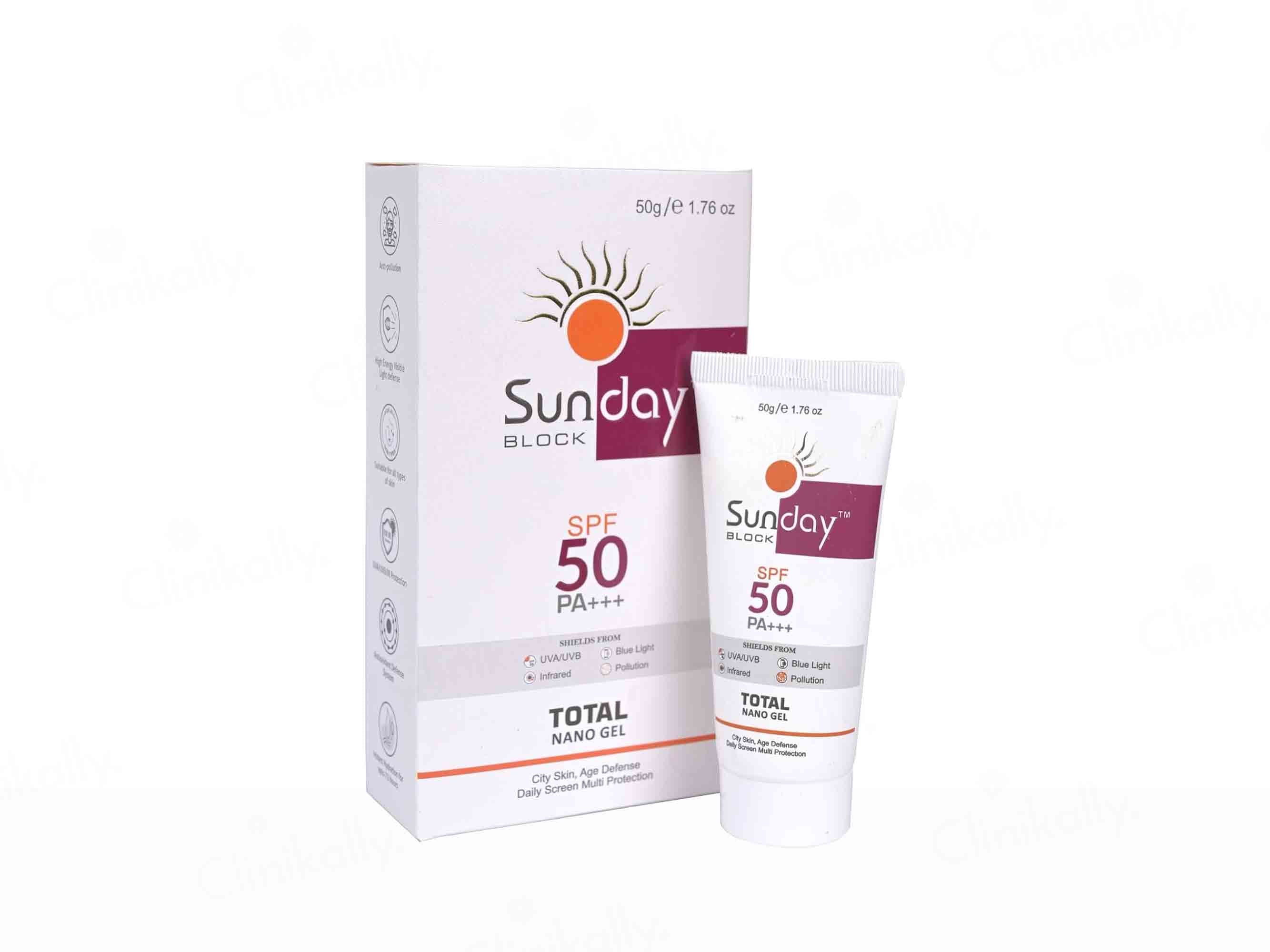 Sunday Block Total Nano Gel Sunscreen SPF 50 PA+++