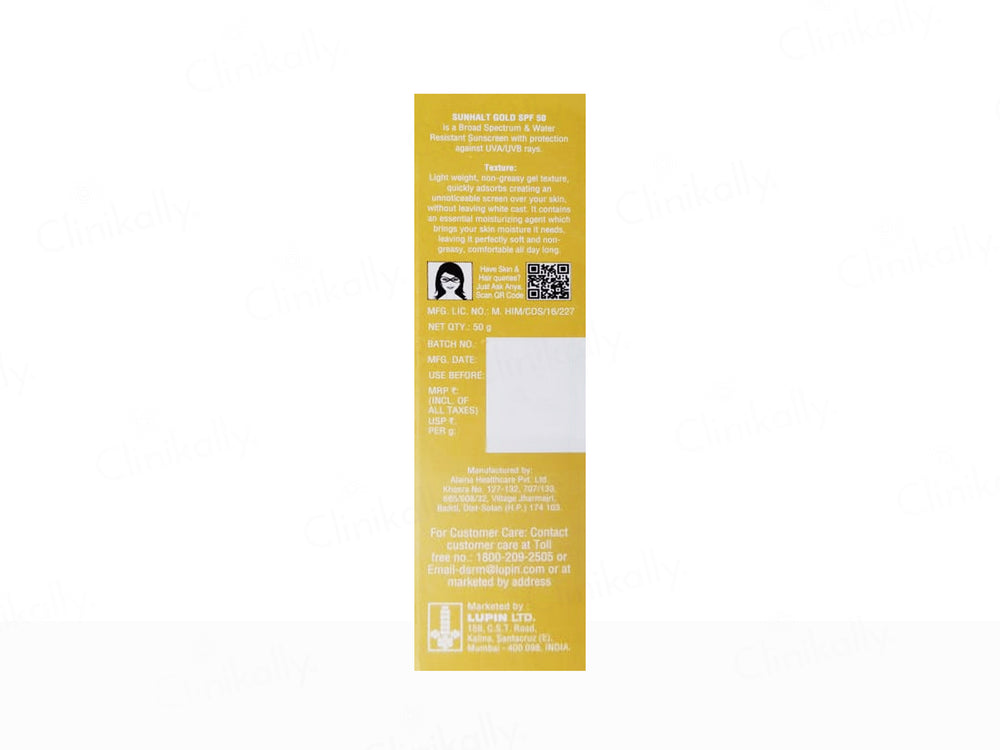 Sunhalt Gold Hydrating Sunscreen SPF 50 PA+++