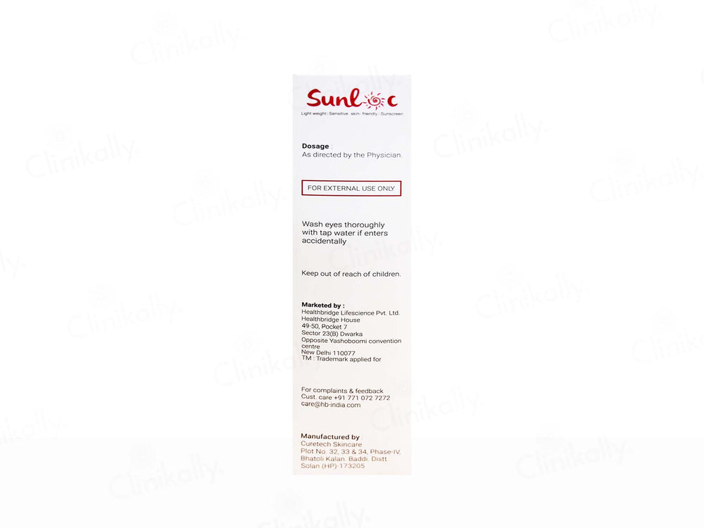 Sunloc Lightweight Matte Sunscreen SPF 50+ PA+++