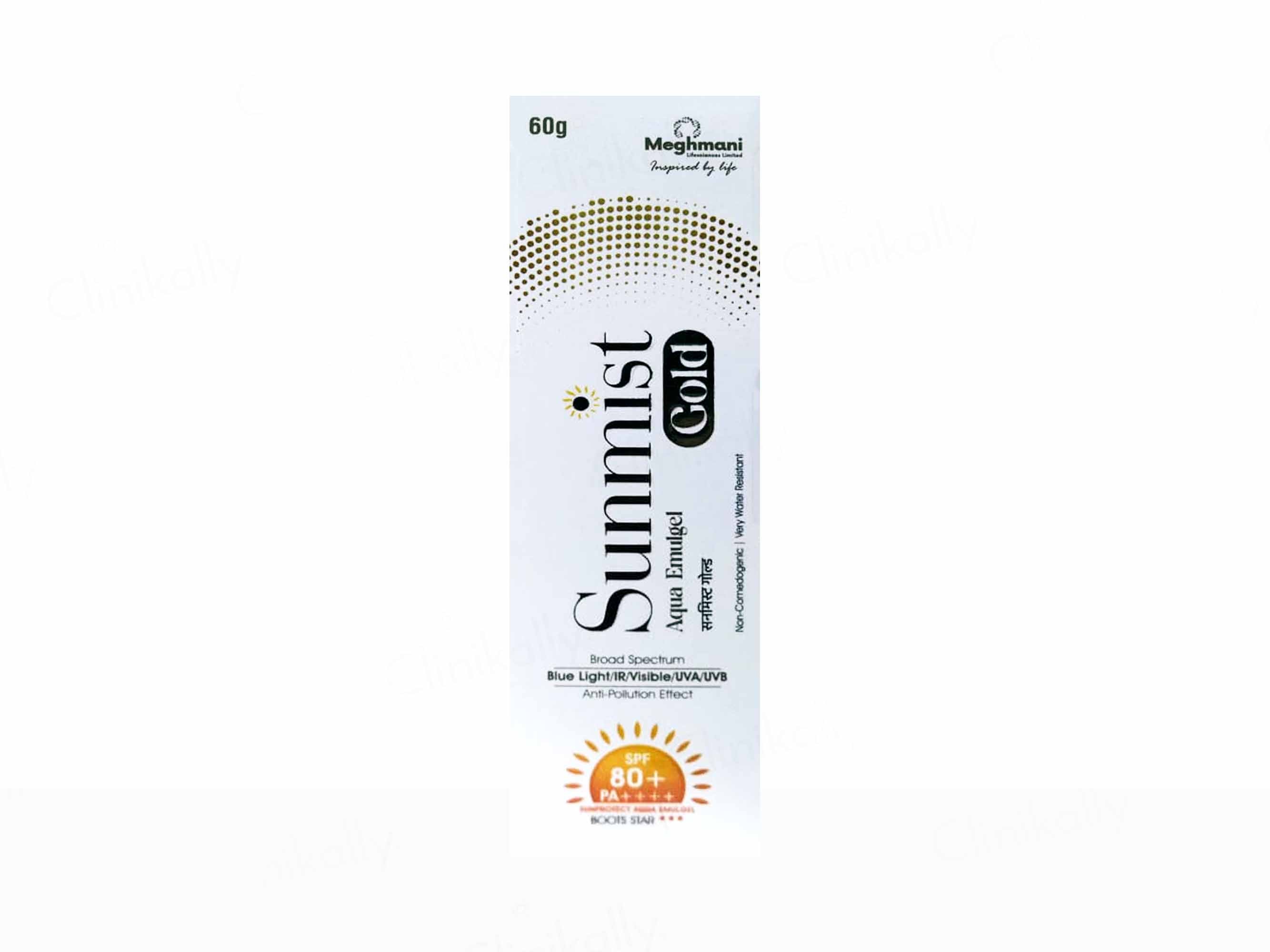 Buy Sunmist Gold Aqua Emulgel Sunscreen SPF 80+ PA++++ Online at