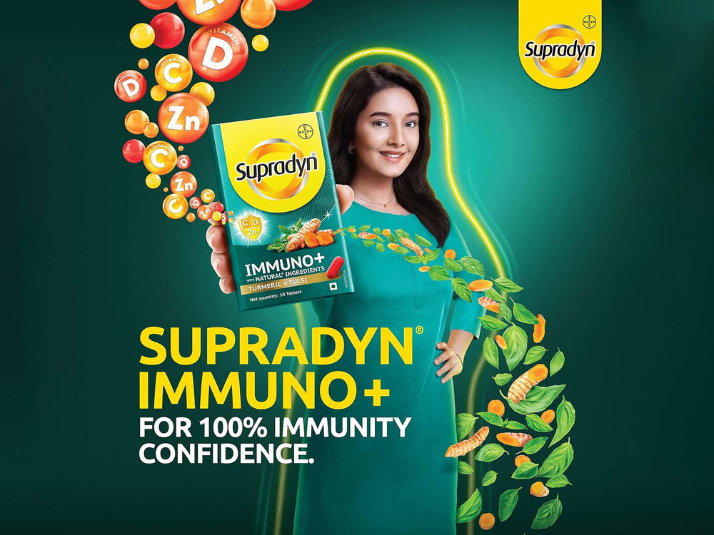 Supradyn Immuno+ Multivitamin Tablet With Turmeric & Tulsi
