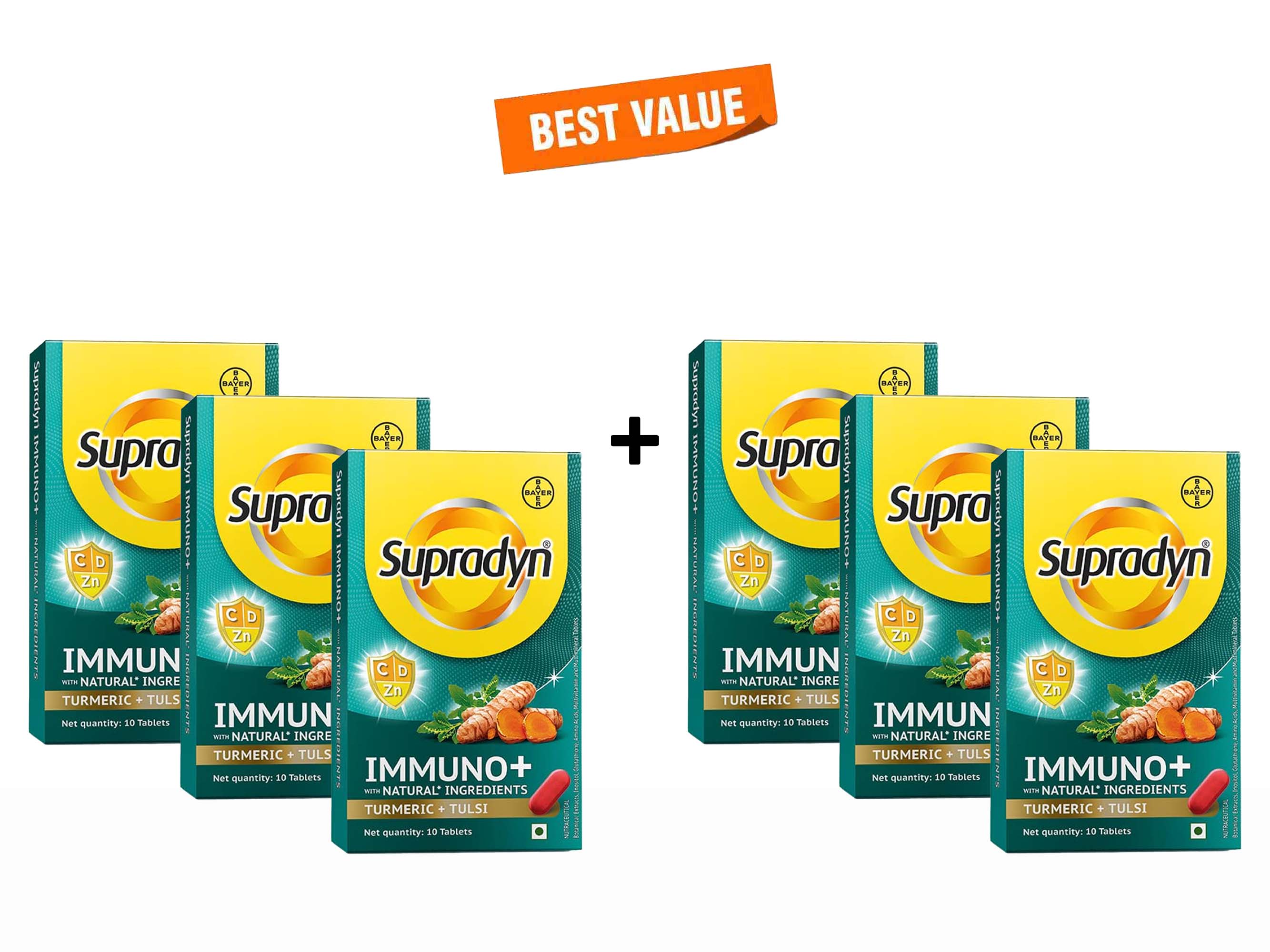 Supradyn Immuno+ Multivitamin Tablet With Turmeric & Tulsi