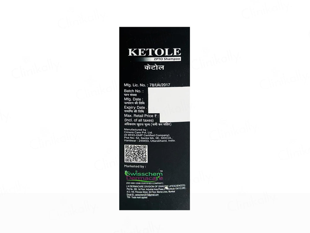 Swisscosmed Ketole ZPTO Medicated Anti-Dandruff Shampoo