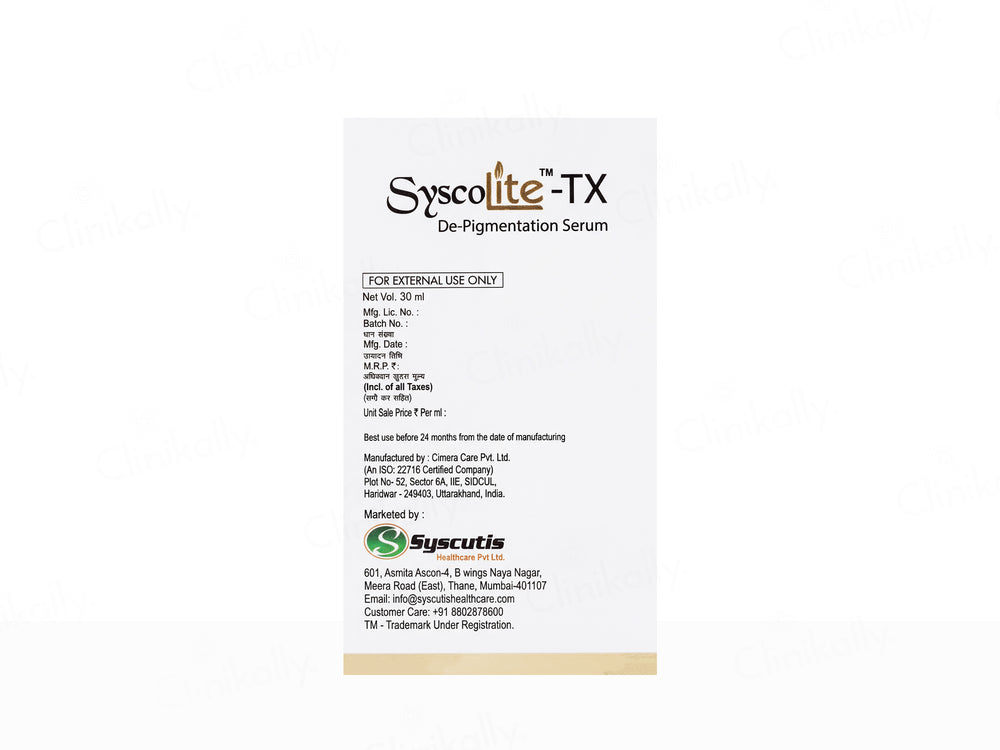 Syscolite-TX De-Pigmentation Serum