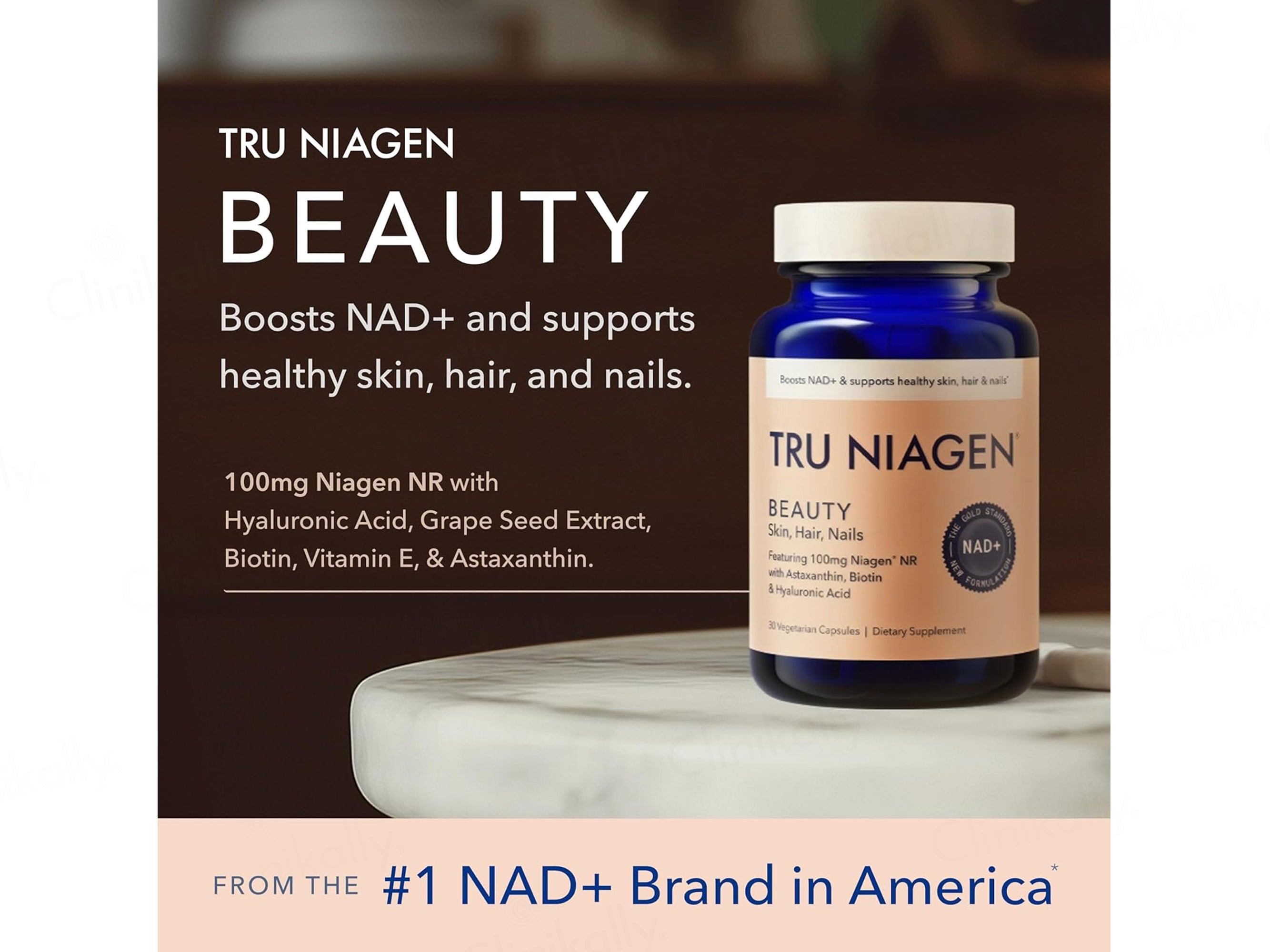TRU Niagen Beauty Dietary Supplement Veg Capsule For Skin, Hair, Nails