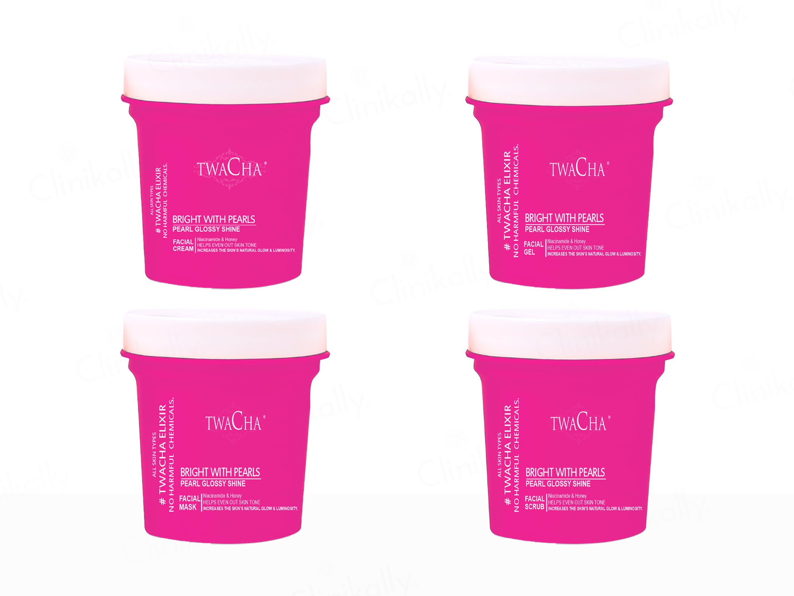 TWACHA Bright With Pearls Glossy Shine Facial Kit