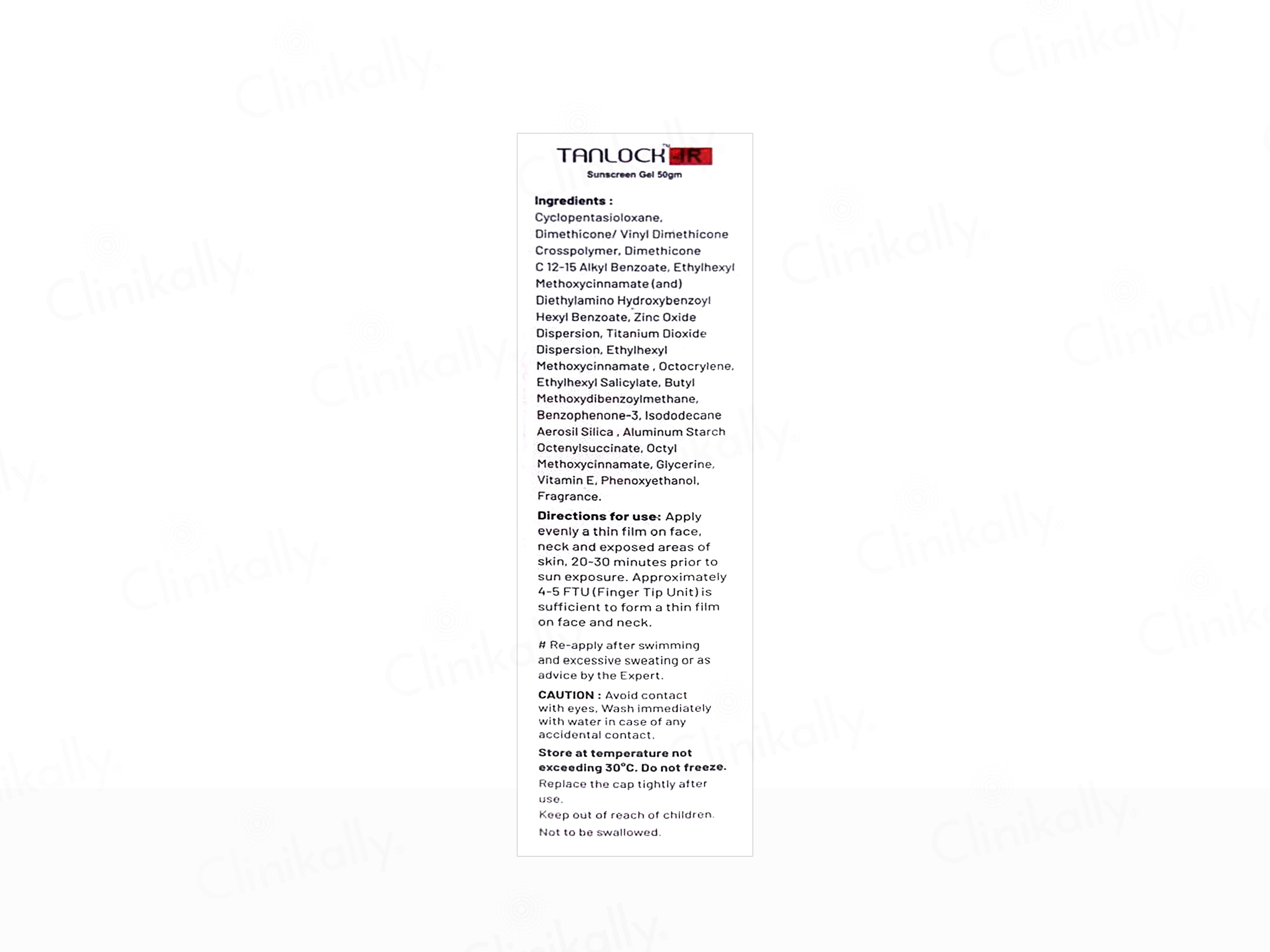 Tanlock-IR Anti-Ageing Sunscreen Gel SPF 55+ PA+++