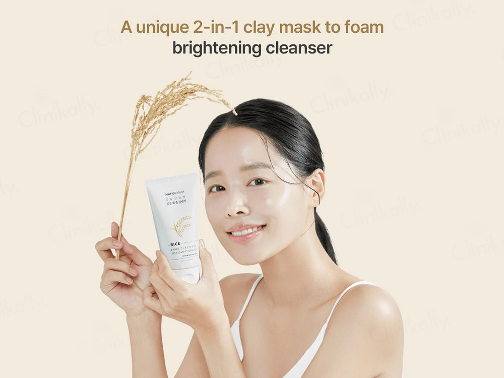 Thank You Farmer Rice Pure Clay Mask To Foam Cleanser