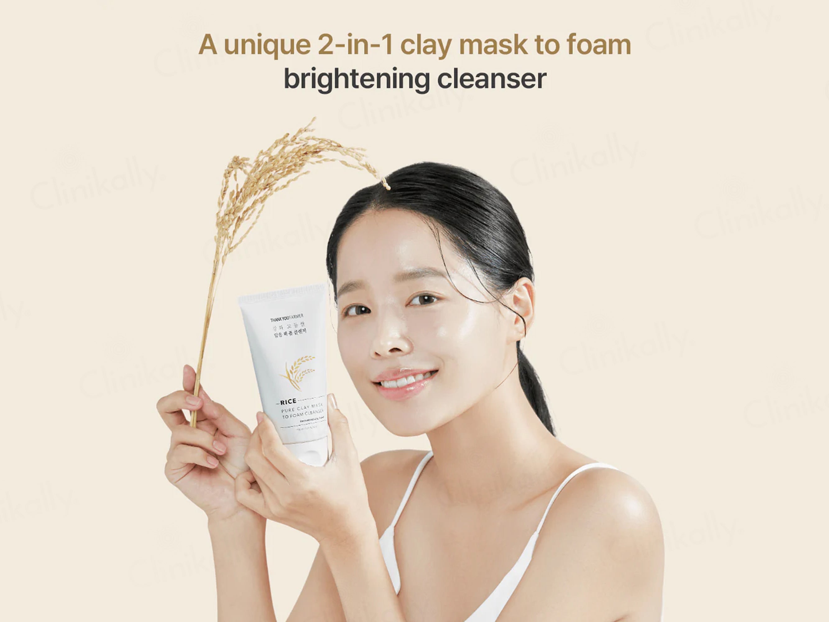Thank You Farmer Rice Pure Clay Mask To Foam Cleanser