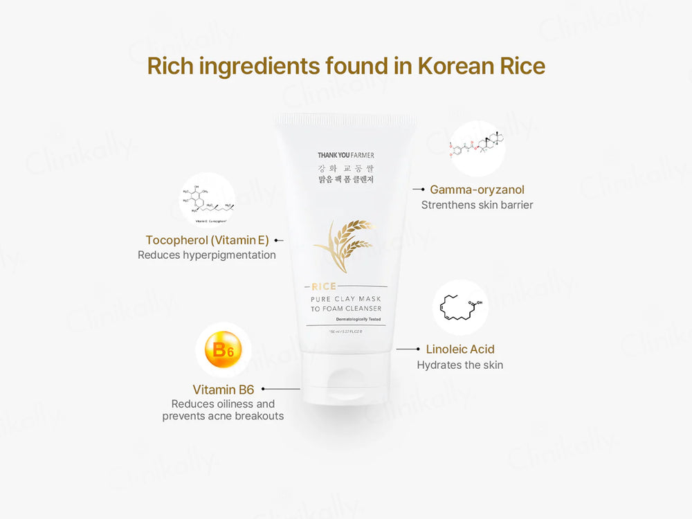 Thank You Farmer Rice Pure Clay Mask To Foam Cleanser