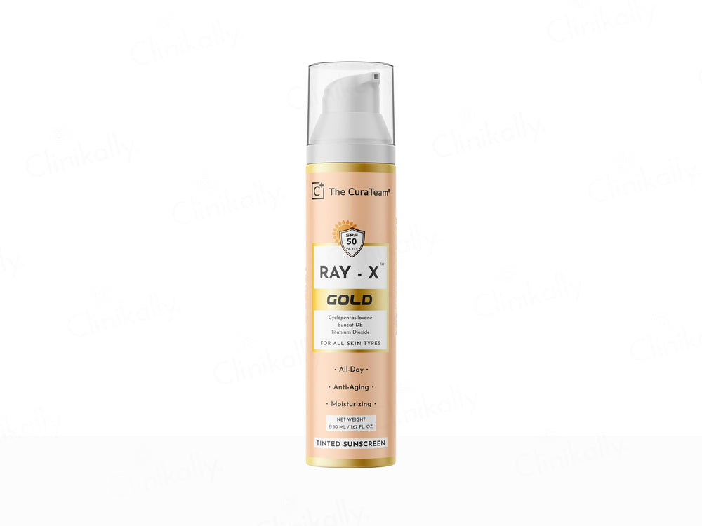The CuraTeam Ray-X Gold Tinted Sunscreen Gel SPF 50 PA+++