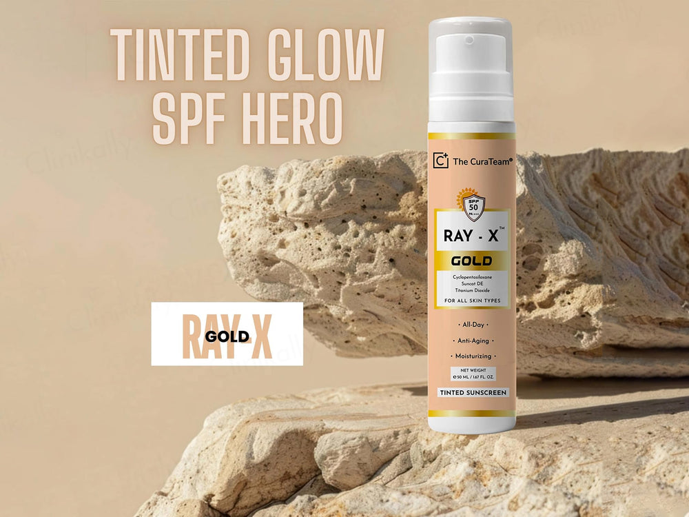 The CuraTeam Ray-X Gold Tinted Sunscreen Gel SPF 50 PA+++