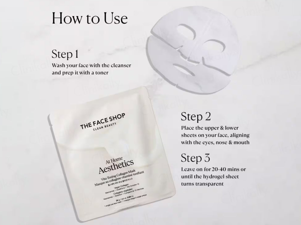 The Face Shop At Home Aesthetics Vita-Toning Vegan Collagen Face Sheet Mask