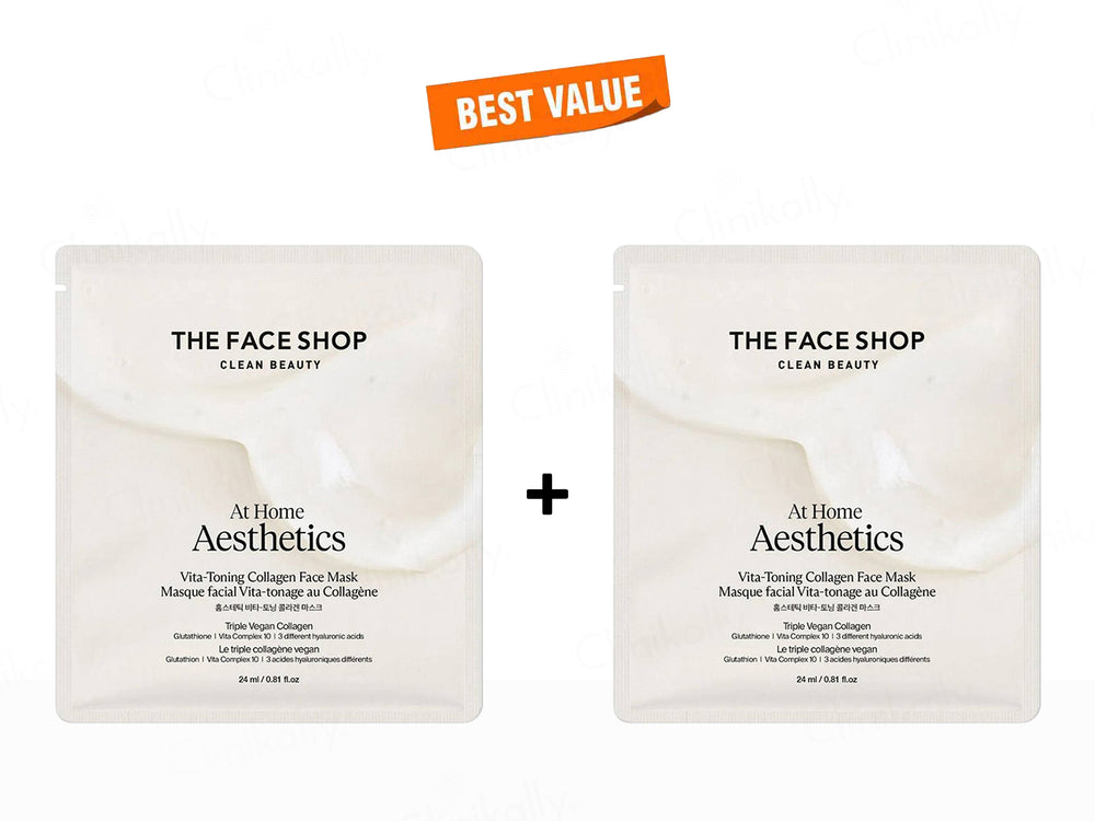 The Face Shop At Home Aesthetics Vita-Toning Vegan Collagen Face Sheet Mask