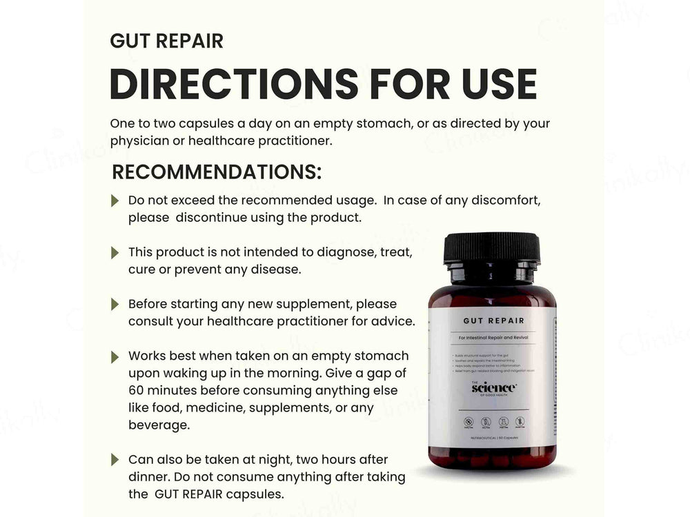 The Science Of Good Health Gut Repair Nutraceutical Capsule