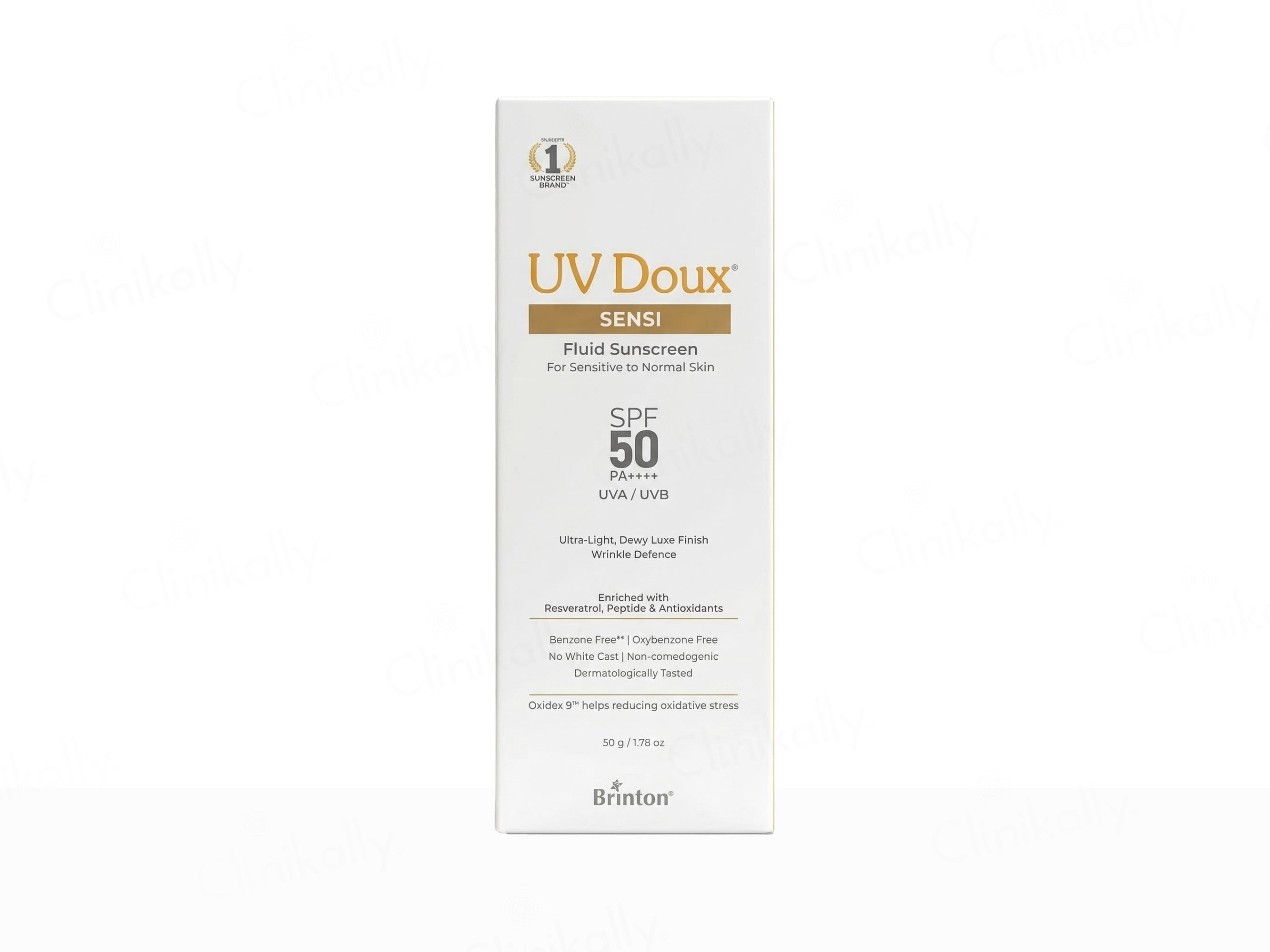 UV Doux Aqua Fluid Sunscreen SPF 50 PA++++ For Dry, Normal & Combination Skin