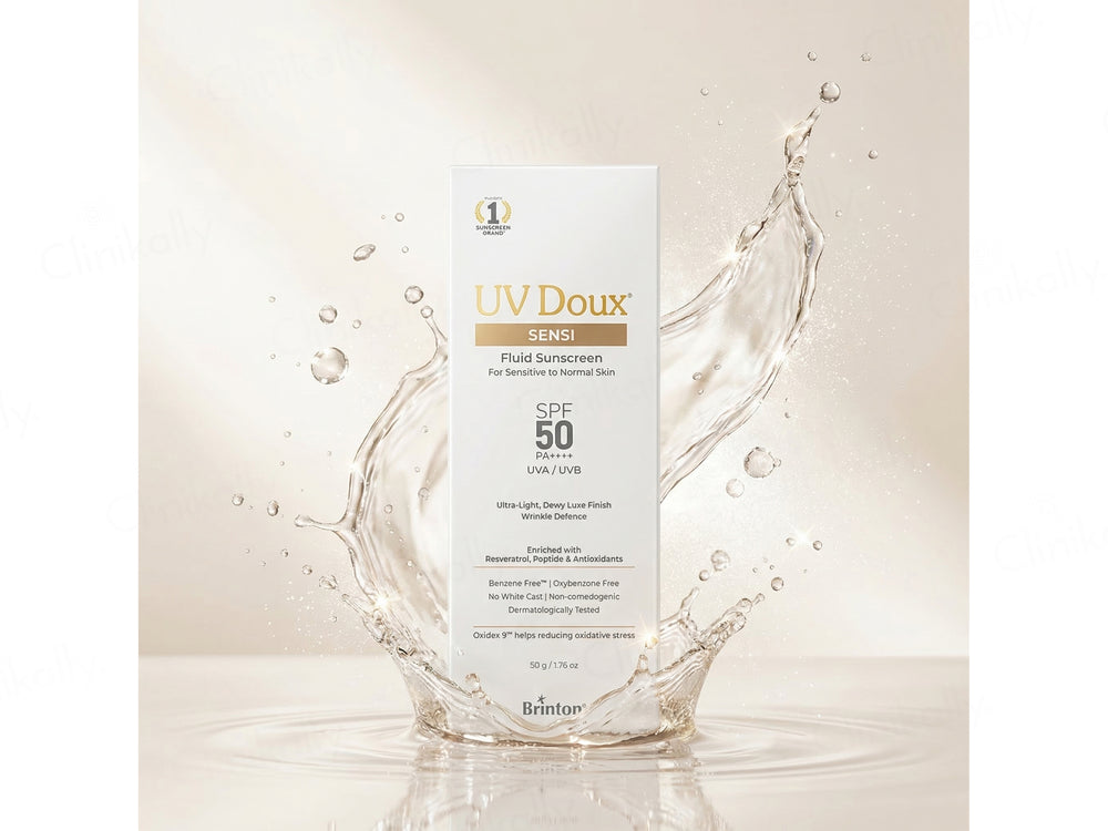 UV Doux Aqua Fluid Sunscreen SPF 50 PA++++ For Dry, Normal & Combination Skin
