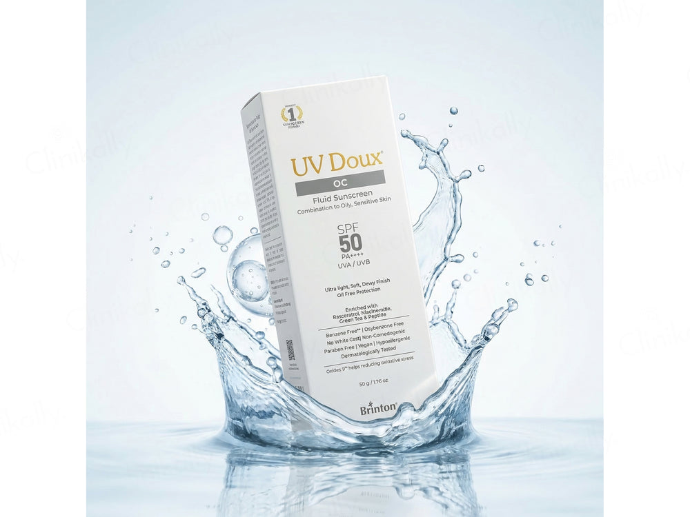 UV Doux OC Fluid Sunscreen SPF 50 PA++++ For Combination To Oily, Sensitive Skin
