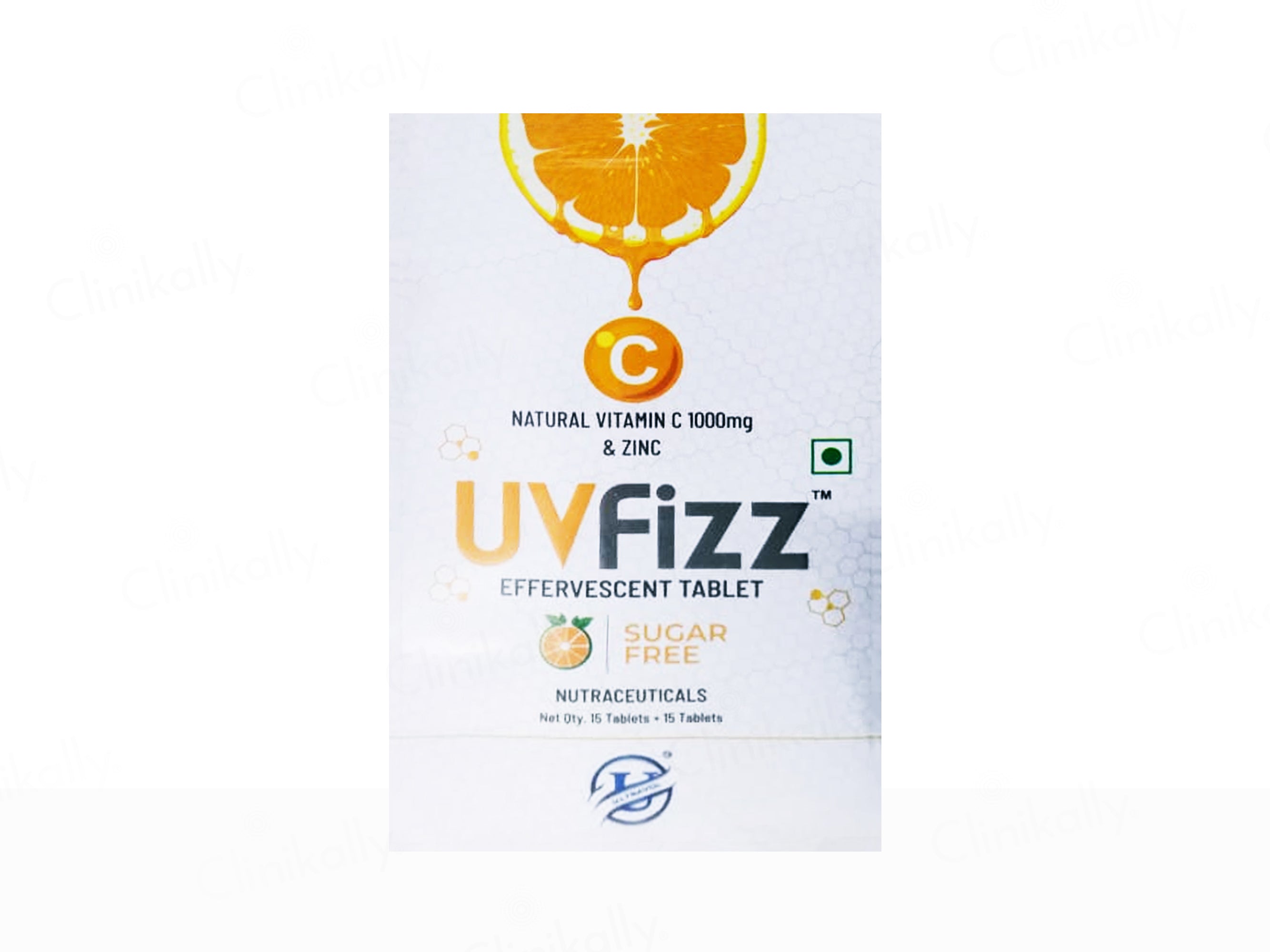 UVFizz Natural Vitamin C 1000mg & Zinc Sugar Free Effervescent Tablet
