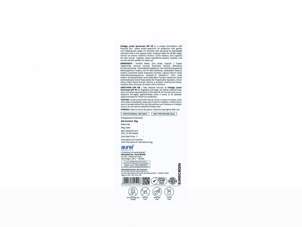 UVedge Junior Sunscreen SPF 50 PA++++
