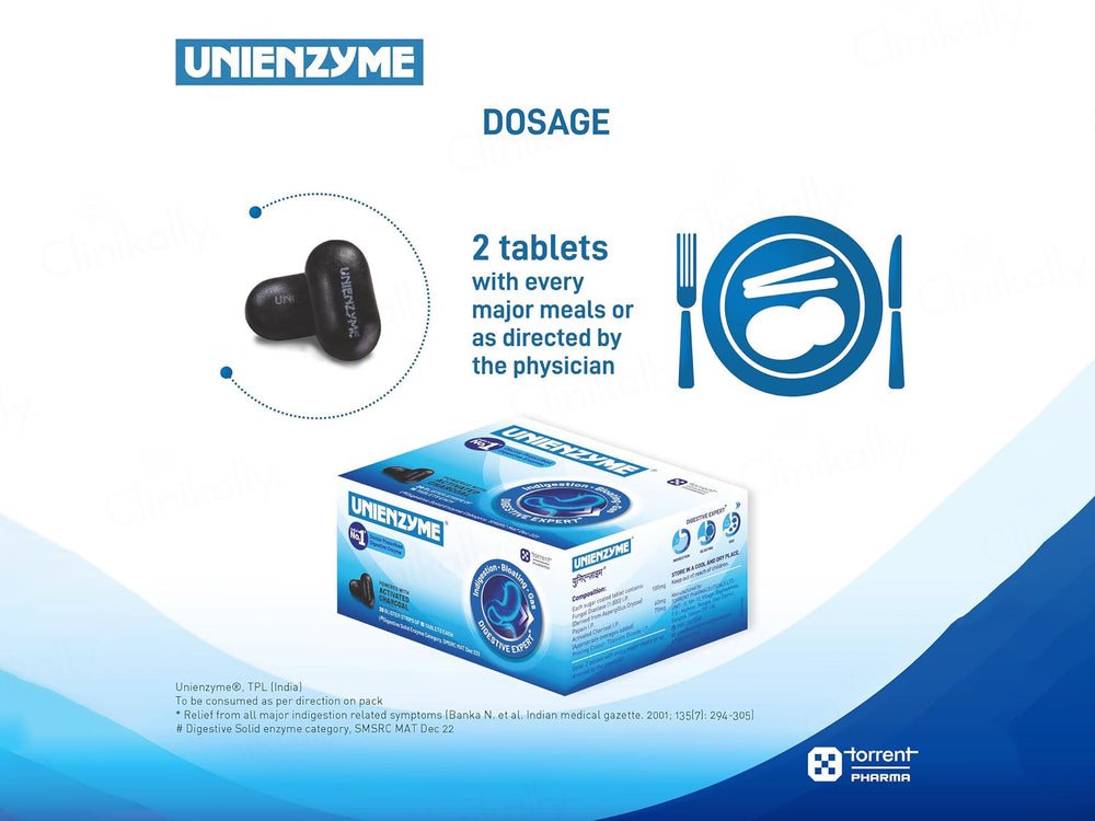 Unienzyme Tablet with Activated Charcoal