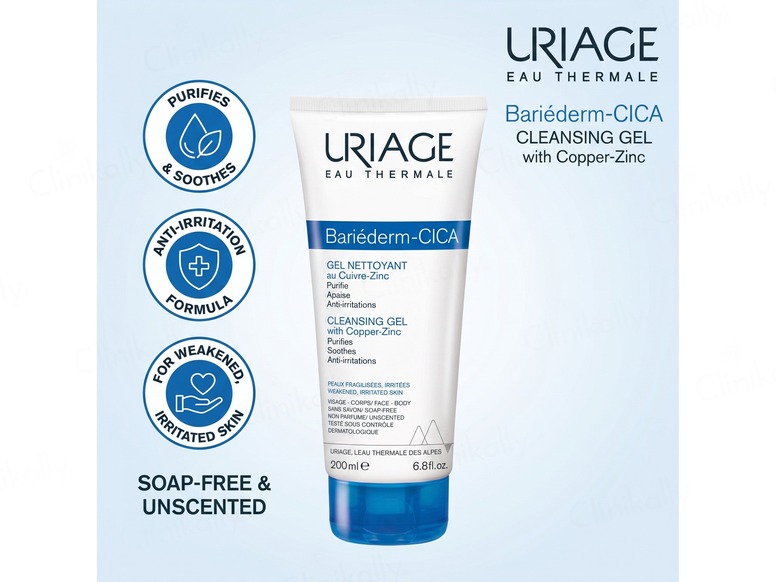 Uriage Bariederm-Cica Cleansing Gel With Copper Zinc
