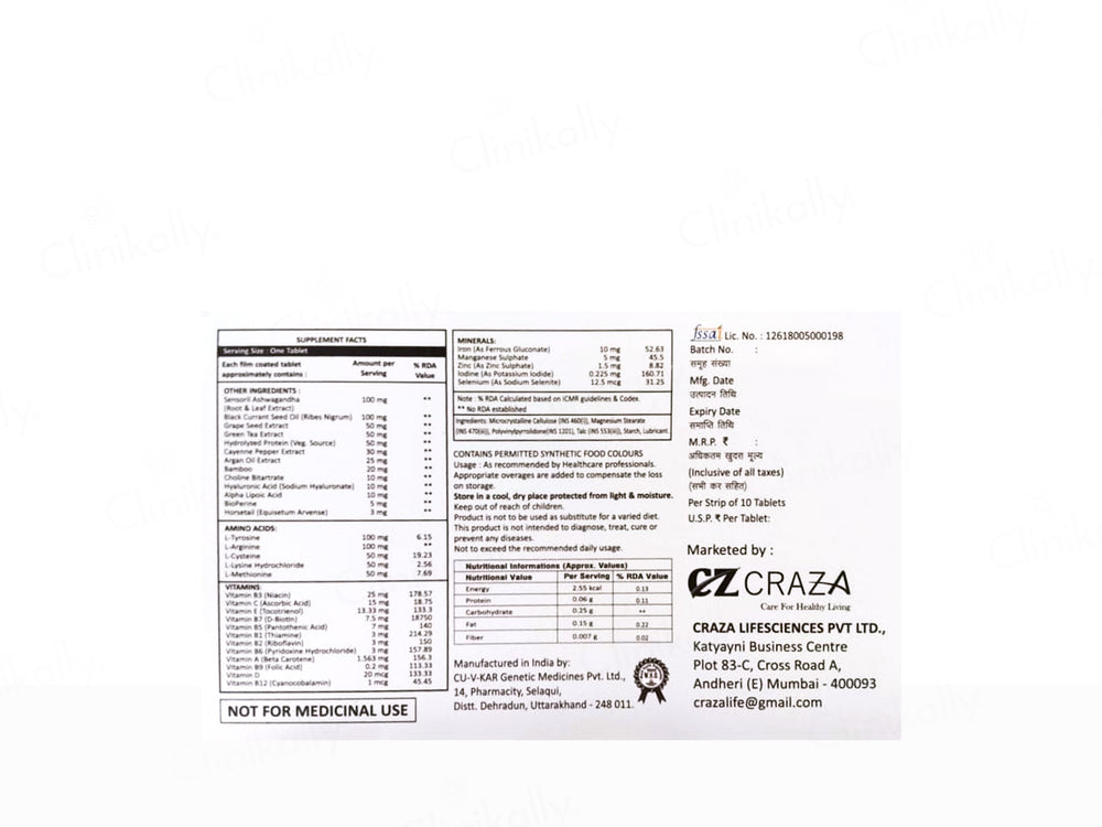 Uvavit Multivitamin Healthy Hair Complex Tablet