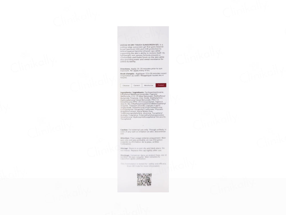 Uvicoz IR Ultra Matte Finish Dry Touch Sunscreen Gel SPF 50+ PA++++