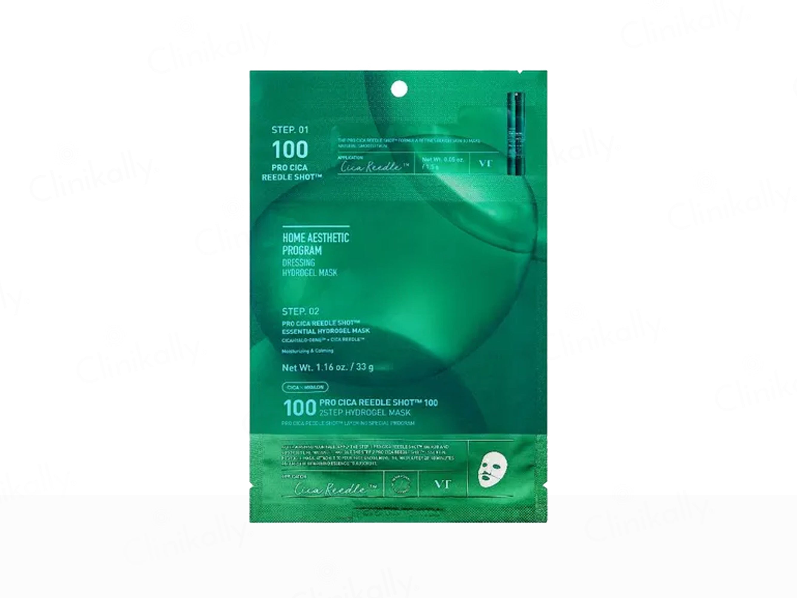 VT Cosmetics 100 Pro Cica Reedle Shot 2-Step Hydrogel Face Mask Kit
