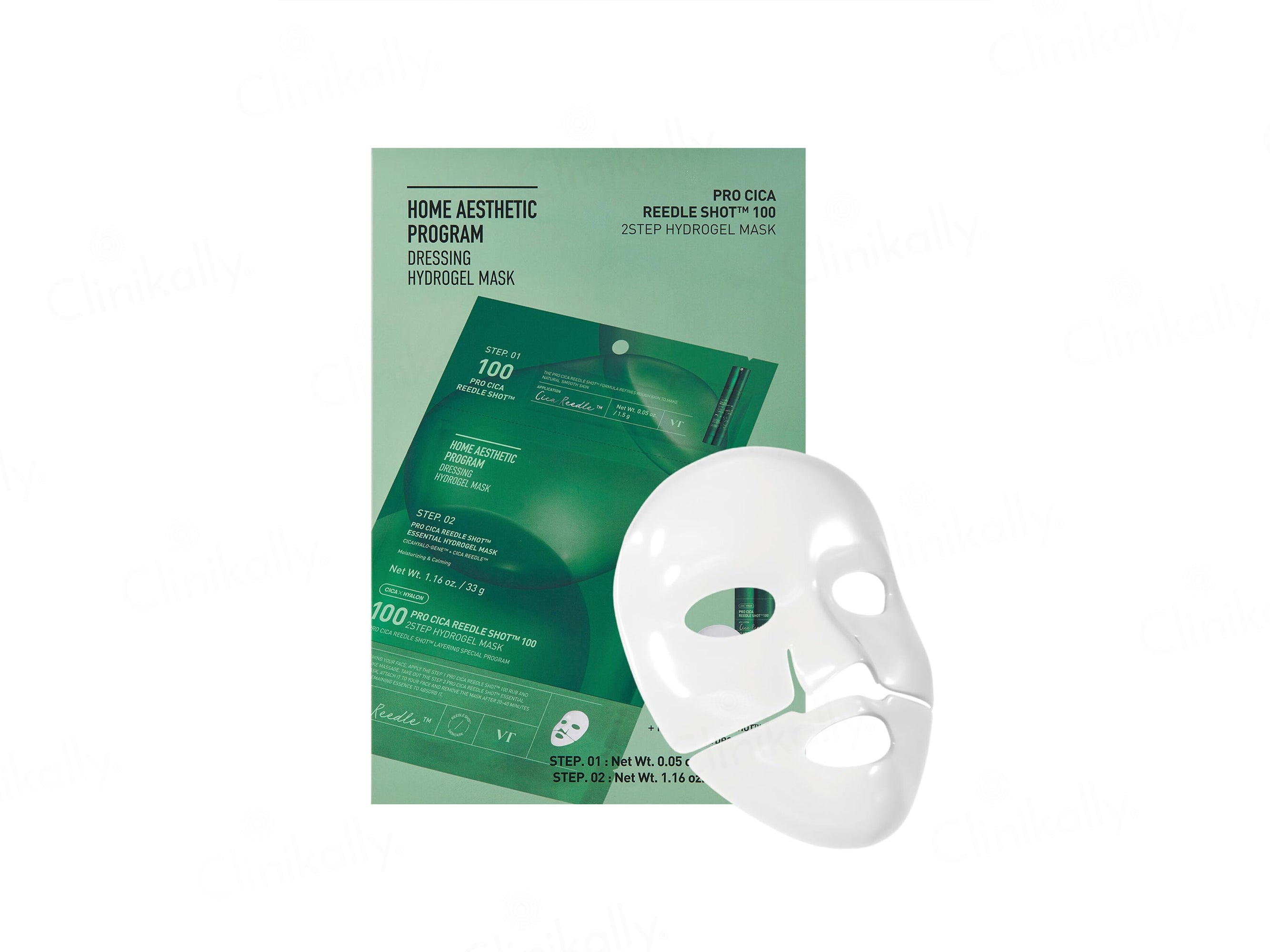 VT Cosmetics 100 Pro Cica Reedle Shot 2-Step Hydrogel Face Mask Kit