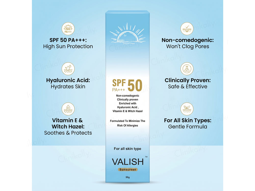 Valish Sunscreen SPF 50 PA+++