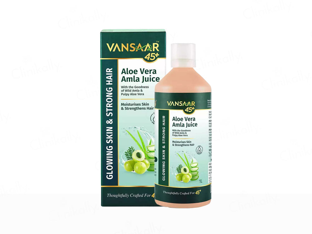 Vansaar 45+ Aloe Vera Amla Supplement Juice For Glowing Skin & Strong Hair